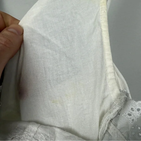 Lace-Up White Eyelet Mini Dress - Picture 12 of 15